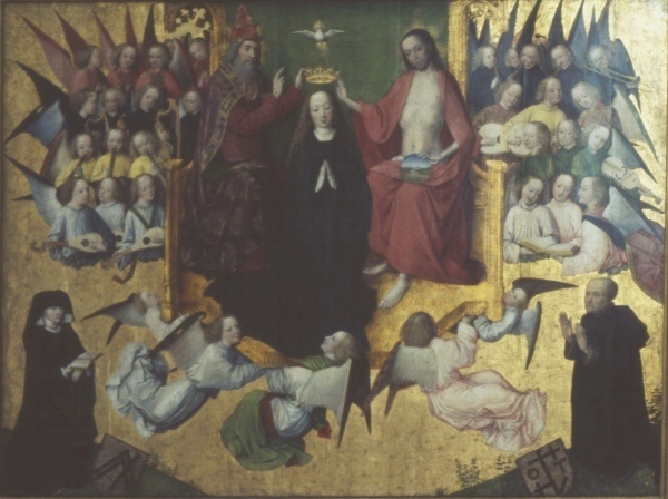 le Couronnement de la Vierge de Cologne (montrant 3 flûtes à bec)