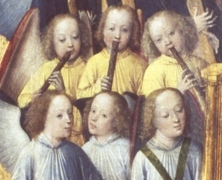 detail showing 15th century recorders