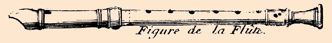 drawing of a recorder in Hotteterre's fingering chart showing a double hole