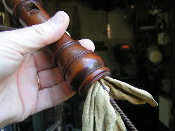 Recorder: Wiping out the bore with a piece of chamois leather