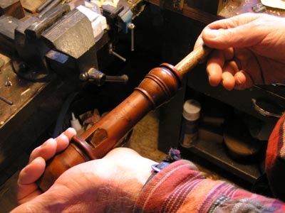 extraction du bouchon de la flûte à bec