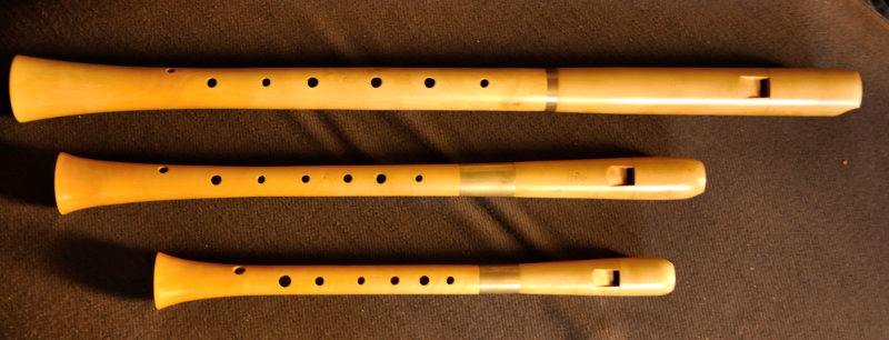 pre-baroque or transitional soprano alto and tenor recorders