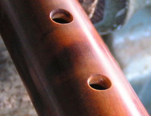 alto recorder after Stanesby Junior: close-up view of the holes