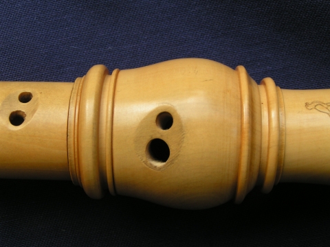 baroque alto (treble) recorder after Hotteterre: detail