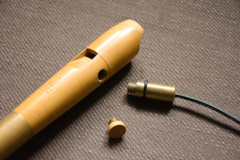 electracoustic descant recorder close up