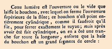 le texte de l'Encyclopédie sur le canal de la flûte à bec